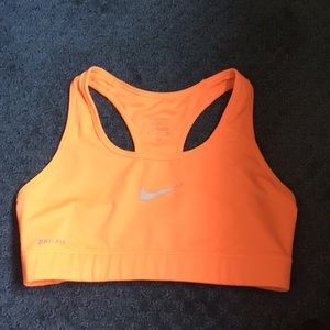 Women’s Nike Pro Sports Bra, Orange, Size S